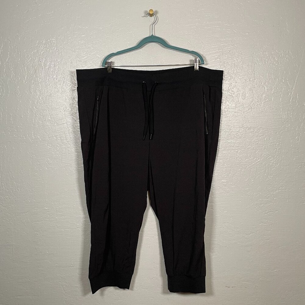 Athleta Women Plus Size 26 Black Trekkie North Crop 23" Jogger Pants Pockets